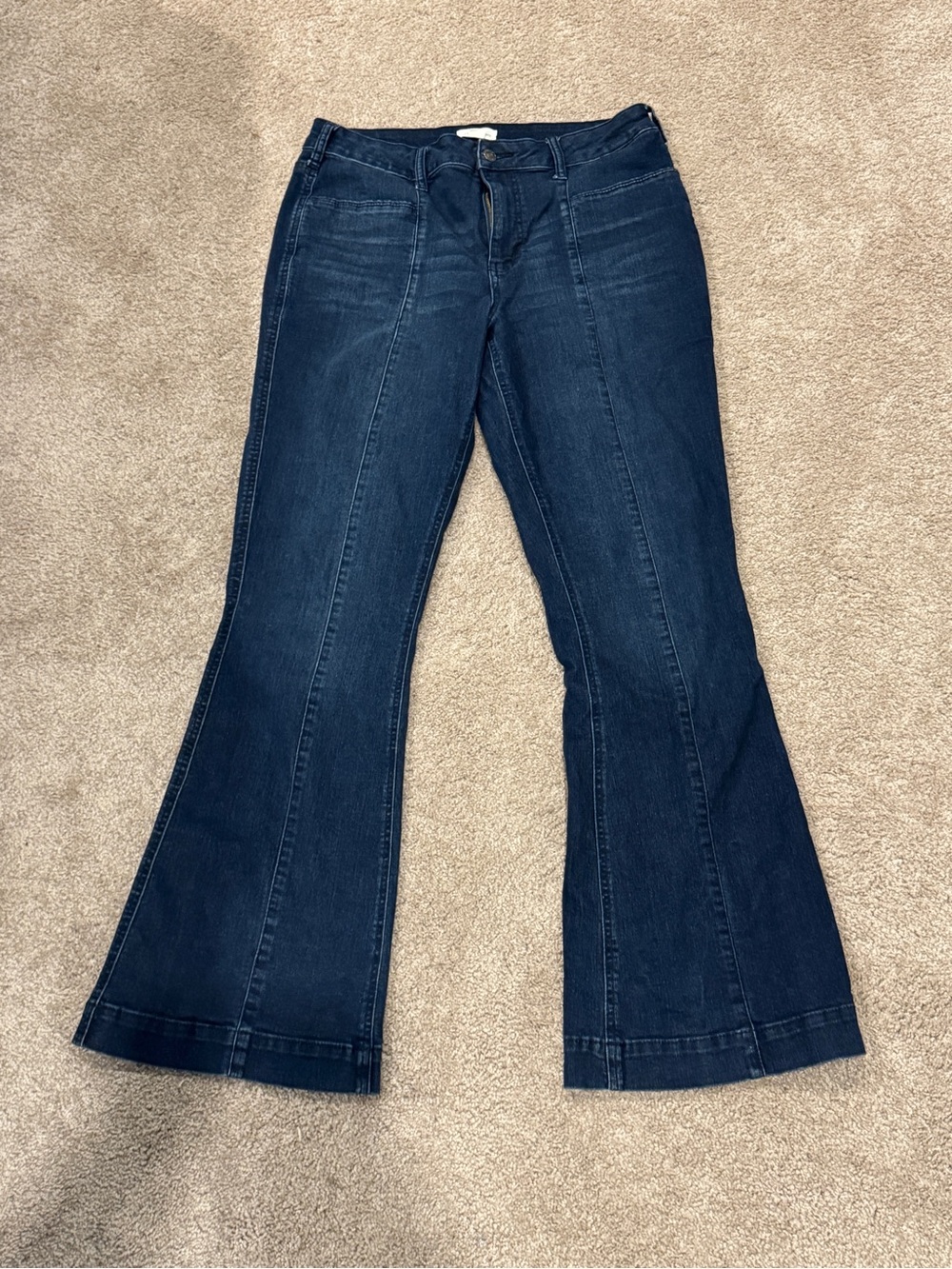 Maurices Dark Blue Wide Leg Flare Jeans
